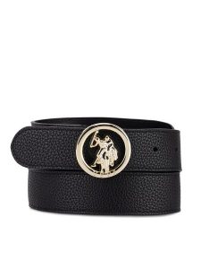 U.S. Polo Assn. Pasek AIUXT2336WVP Czarny. Czarne paski U.S. Polo Assn., bez wzorów, ze skóry. Za 159,99 zł.