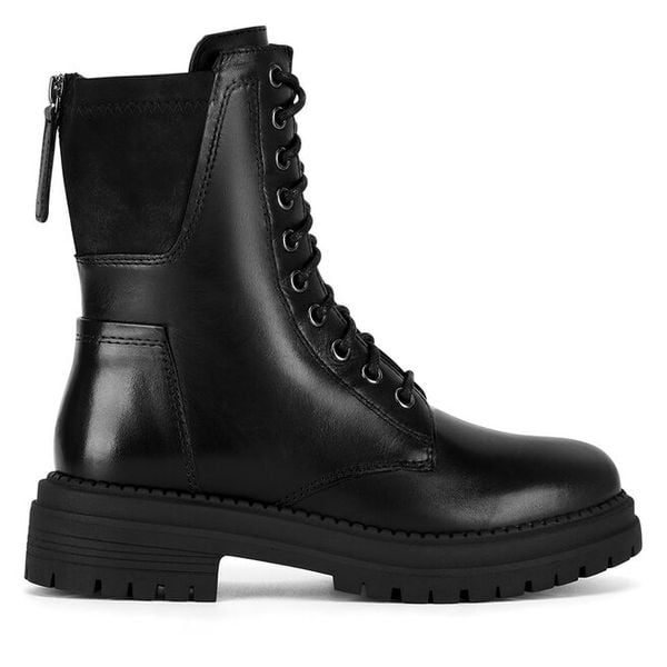 Trzewiki Sergio Bardi. Czarne botki Sergio Bardi, bez wzorów, bez obcasa, na płaskiej podeszwie, bez zapięcia. Za 369,99 zł.