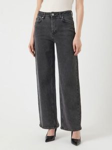 YAS Dżinsy - Comfort fit - w kolorze antracytowym rozmiar: W31/L32. Czarne jeansy YAS, z aplikacjami, ze skóry. Za 172,89 zł.