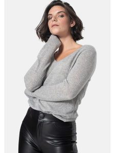AUTHENTIC CASHMERE Kaszmirowy sweter "Galise" w kolorze szarym rozmiar: L. Szare swetry oversize AUTHENTIC CASHMERE, l, bez wzorów, z kaszmiru, bez ramiączek. Za 223,99 zł.
