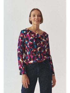 TATUUM Bluzka w kolorze granatowo-różowo-niebieskim rozmiar: 42. Niebieskie bluzki Tatuum, bez wzorów, z wiskozy, bez kołnierzyka, bez ramiączek. Za 182,72 zł.