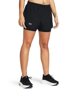 Under Armour Szorty sportowe "Fly By" w kolorze czarnym rozmiar: M. Czarne spodenki sportowe Under Armour, m, bez wzorów, z materiału, outdoorowe. Za 99,99 zł.