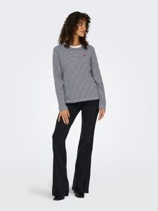 JDY Koszulka w kolorze biało-granatowym rozmiar: M. Białe bluzki JDY, m, bez wzorów, bez kołnierzyka, bez ramiączek. Za 70,41 zł.