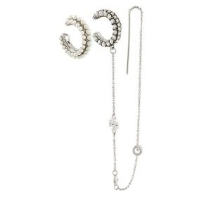 Kolczyki Tory Burch. Szare kolczyki Tory Burch, srebrne. Za 399,99 zł.