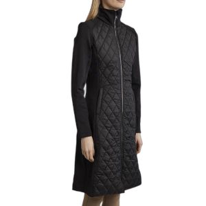 Damska długa kurtka Montar Quinn. Czarne kurtki MONTAR, bez wzorów, z puchu, bez kaptura. Za 546,50 zł.