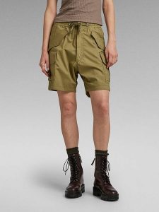 G-Star Bojówki w kolorze khaki rozmiar: W32. Brązowe szorty G-Star, bez wzorów, z materiału, retro, z podwyższonym stanem. Za 180,06 zł.