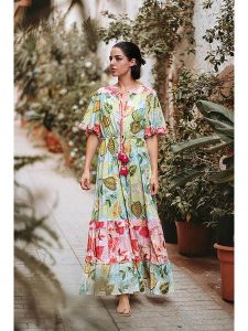 Isla Bonita by SIGRIS Sukienka ze wzorem rozmiar: XL. Sukienki Isla Bonita by SIGRIS, xl, z aplikacjami, z bawełny, bez kołnierzyka, bez ramiączek, maxi, rozkloszowane. Za 136,45 zł.