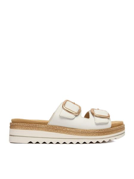 Remonte Klapki CEO-D0Q66-80 Écru. Klapki Remonte, bez wzorów, ze skóry, bez obcasa. Za 369,99 zł.