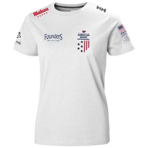 Koszulka damska Helly Hansen AM. Białe bluzki Helly Hansen, bez wzorów, eleganckie, bez kołnierzyka, bez ramiączek. Za 235,00 zł.