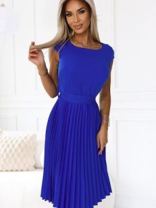 Sukienka Model Lila 311-16 Chaber - Numoco. Niebieskie sukienki NUMOCO, l, bez wzorów, z elastanu, eleganckie, bez kołnierzyka, plus size, bez ramiączek, mini, dopasowane. Za 354,35 zł.
