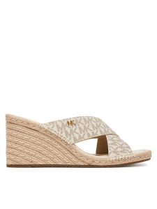 MICHAEL Michael Kors Espadryle Kenzie 40R6KZMS1B Kremowy. Białe espadryle MICHAEL Michael Kors, bez wzorów, ze skóry, bez obcasa. Za 589,99 zł.