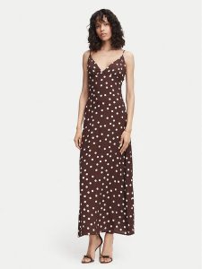 Vero Moda Sukienka letnia Elisa 10350647 Brązowy ciemny Regular Fit. Brązowe kombinezony Vero Moda, na lato, s, bez wzorów, z wiskozy, bez kołnierzyka, bez ramiączek. Za 159,99 zł.