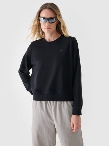4F Bluza dresowa nierozpinana bez kaptura damska - czarna M. Czarne bluzy 4f, m, bez wzorów, z bawełny, bez kaptura. Za 129,99 zł.