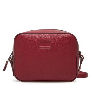 Torebka Tommy Jeans. Czerwone listonoszki Tommy Jeans, bez wzorów, z jeansu, bez dodatków. Za 209,99 zł.