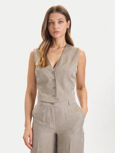 Guess Kamizelka W5YH51 WH5N2 Zielony Regular Fit. Zielone kamizelki Guess, xl, z aplikacjami, z wiskozy, bez kołnierzyka, bez ramiączek, bez kaptura. Za 229,99 zł.