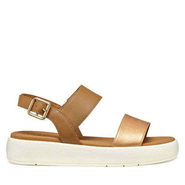 Sandały Geox. Brązowe sandały Geox, bez wzorów, bez obcasa, na płaskiej podeszwie, bez zapięcia. Za 429,99 zł.