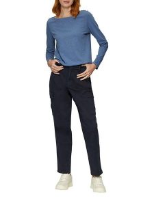 S.Oliver Bojówki - Regular fit - w kolorze granatowym rozmiar: 38. Niebieskie spodnie z wysokim stanem s.Oliver, bez wzorów, z podwyższonym stanem. Za 130,99 zł.