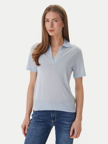 Guess Sweter W6GR03 Z0583 Błękitny Regular Fit. Niebieskie swetry klasyczne Guess, xs, z wełny, bez kołnierzyka. Za 434,99 zł.