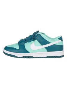Nike Skórzane sneakersy "Dunk Low" w kolorze morsko-miętowo-białym rozmiar: 38. Niebieskie trampki Nike, bez wzorów, z materiału, bez zapięcia. Za 326,99 zł.