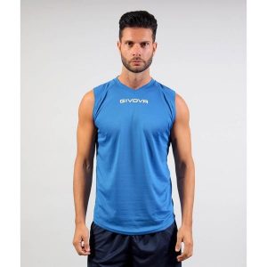 Tank top Givova One. Niebieskie topy Givova, bez wzorów, eleganckie, bez kołnierzyka, bez ramiączek. Za 82,50 zł.