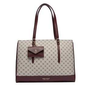 Torebka Nine West. Czerwone shopper bag Nine West, bez wzorów, bez dodatków. Za 289,99 zł.