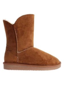 ISLAND BOOT Kozaki zimowe "Adeline" w kolorze jasnobrązowym rozmiar: 40. Brązowe kozaki Island Boot, na zimę, bez wzorów, z materiału, bez obcasa, bez zapięcia. Za 130,99 zł.