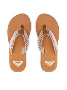 Roxy Japonki ARJL101113 Różowy. Czerwone klapki Roxy, bez wzorów, z materiału, bez obcasa. Za 79,99 zł.