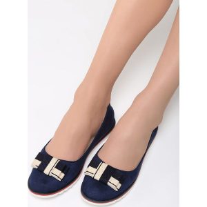 Granatowe Balerinki Lilium. Niebieskie balerinki marki Born2be, z materiału. Za 54,99 zł.
