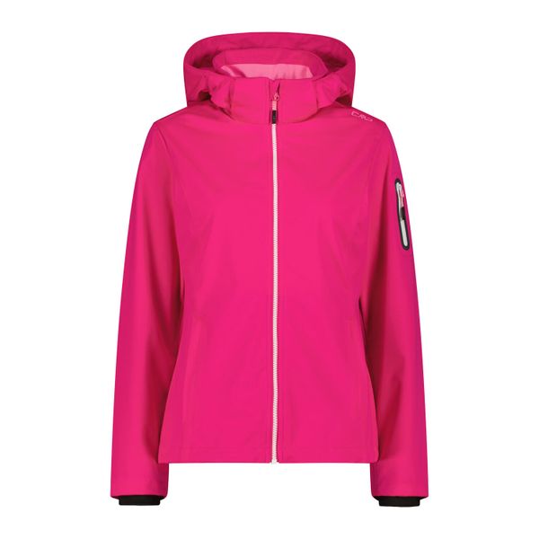 Kurtka damska turystyczna CMP 39A5016. Czerwone kurtki CMP, l, bez wzorów, z softshellu, z kapturem. W wyprzedaży za 369,90 zł.