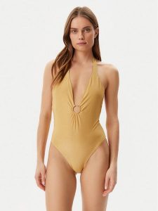 Guess Strój kąpielowy E4GJ19 KC632 Pomarańczowy. Brązowe stroje jednoczęściowe Guess, z aplikacjami, z syntetyku. Za 299,99 zł.