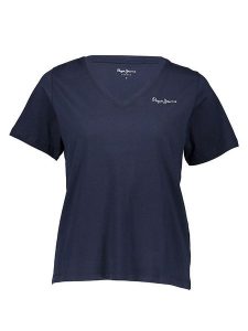 Pepe Jeans Koszulka w kolorze granatowym rozmiar: XS. Niebieskie bluzki Pepe Jeans, xs, bez wzorów, z bawełny, bez kołnierzyka, bez ramiączek. Za 70,24 zł.