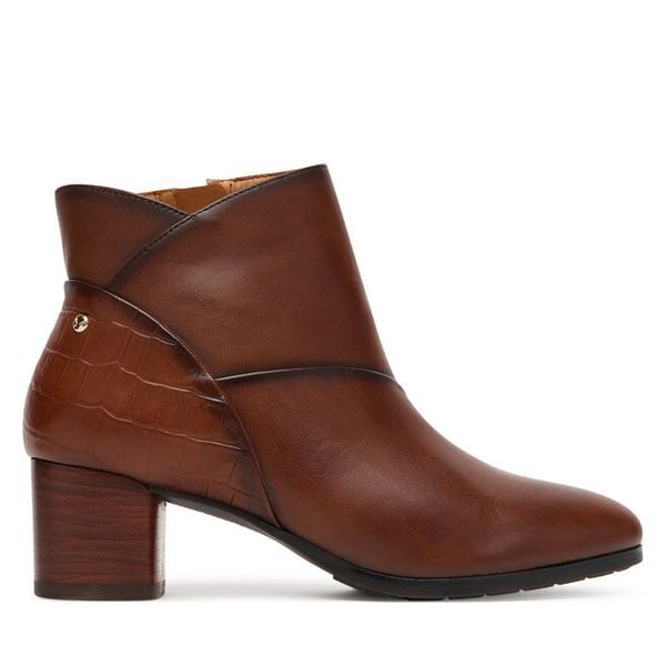 Botki Pikolinos. Brązowe botki Pikolinos, bez wzorów, bez obcasa, na słupku, bez zapięcia. Za 509,99 zł.