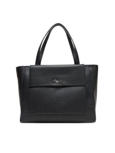 Calvin Klein Torebka Ck Re-Lock Medium Shopper LV04F3223G Czarny. Czarne shopper bag Calvin Klein, bez wzorów, ze skóry, bez dodatków. Za 419,99 zł.