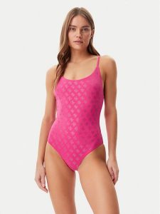 Guess Strój kąpielowy E5GJ14 MC040 Różowy Regular Fit. Czerwone stroje jednoczęściowe Guess, z aplikacjami, z syntetyku. Za 289,99 zł.