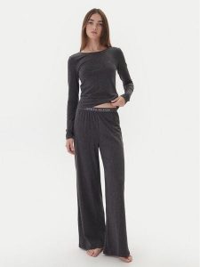 Tommy Hilfiger Spodnie piżamowe UW0UW06230 Szary. Szare piżamy TOMMY HILFIGER, bez wzorów, z bawełny, bez ramiączek. Za 379,99 zł.