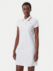 Tommy Hilfiger Sukienka codzienna WW0WW45532 Biały Regular Fit. Białe kombinezony TOMMY HILFIGER, xs, bez wzorów, z bawełny, bez kołnierzyka, bez ramiączek. Za 309,99 zł.