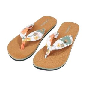 Japonki Damskie Ditsy Sun Bloom Floral. Białe klapki Birkenstock, bez wzorów, z gumy, bez obcasa, na słupku. Za 161,65 zł.
