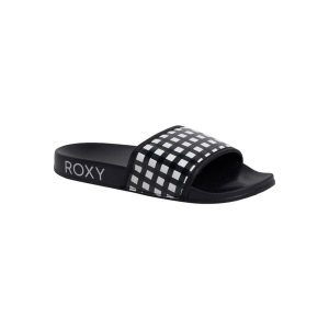 Klapki basenowe damskie SLIPPY IV. Czarne klapki Roxy, bez wzorów, z syntetyku, bez obcasa. Za 139,99 zł.