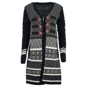 Desigual Sweter Damski Laura M Czarny. Kardigany marki Desigual. W wyprzedaży za 544,00 zł.