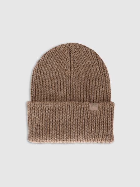 4F Czapka zimowa damska - brązowa Uniwersalny. Brązowe czapki 4f, bez wzorów, z materiału. Za 99,99 zł.