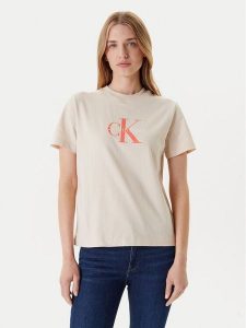 Calvin Klein Jeans T-Shirt Hero Classic LV047B865G Beżowy Regular Fit. Brązowe t-shirty Calvin Klein Jeans, xl, bez wzorów, z bawełny, bez kołnierzyka, bez ramiączek. Za 159,99 zł.