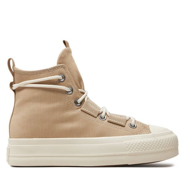 Trampki Converse. Brązowe trampki Converse, bez wzorów, bez zapięcia. Za 279,99 zł.