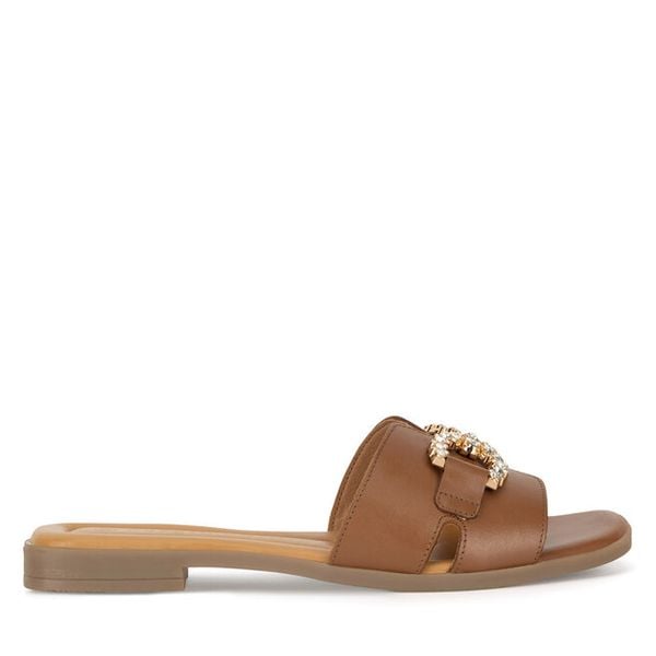 Klapki Sergio Bardi. Brązowe klapki Sergio Bardi, bez wzorów, bez obcasa. Za 229,99 zł.