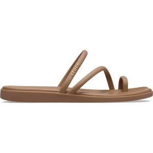 Klapki damskie Crocs Miami Toe Loop Sandal. Brązowe klapki Crocs, bez wzorów, bez obcasa. Za 201,00 zł.