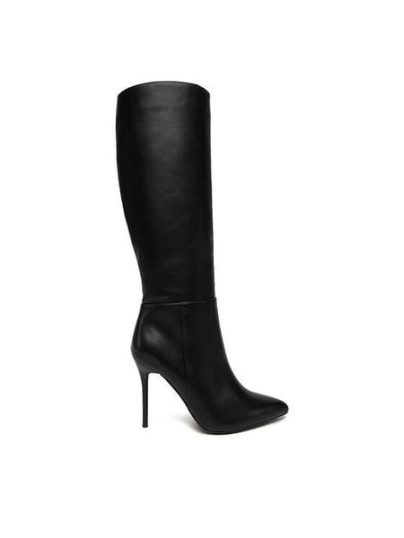 DeeZee Kozaki CEO-HY6038-1 Czarny. Czarne kozaki DeeZee, bez wzorów, z materiału, bez obcasa, na szpilce, bez zapięcia. Za 249,99 zł.