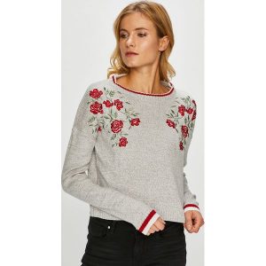 Tally Weijl - Sweter. Szare swetry oversize marki TALLY WEIJL, z dzianiny, z okrągłym kołnierzem. W wyprzedaży za 89,90 zł.