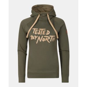 Felpa con cappuccio da donna in cotone Kilpi NEA-W. Zielone swetry klasyczne Kilpi, bez kołnierzyka. Za 318,77 zł.