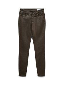 Vero Moda Spodnie z imitacji skóry Flash 10314591 Brązowy Skinny Fit. Brązowe rurki Vero Moda, ze skóry. Za 229,99 zł.