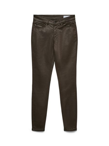 Vero Moda Spodnie z imitacji skóry Flash 10314591 Brązowy Skinny Fit. Brązowe rurki Vero Moda, ze skóry. Za 229,99 zł.