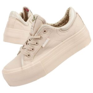Buty Lee Cooper LCW-24-31-2181L beżowy. Brązowe trampki bez wzorów, z gumy, bez zapięcia. Za 255,37 zł.